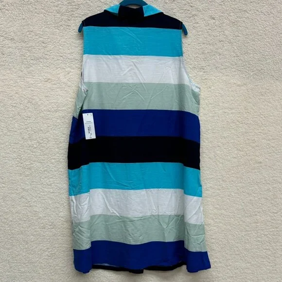 16W + 20W - LIZ CLAIBORNE - Stripe Polo Tank Midi Dress NEW - Picture 7 of 11